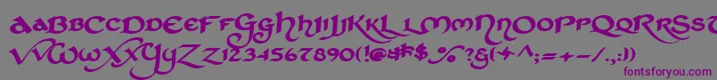 Stched Font – Purple Fonts on Gray Background