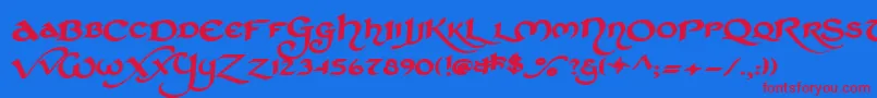 Stched Font – Red Fonts on Blue Background