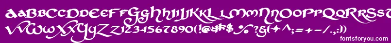 Stched Font – White Fonts on Purple Background