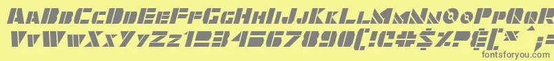 フォントQuintanarItalic – 黄色の背景に灰色の文字