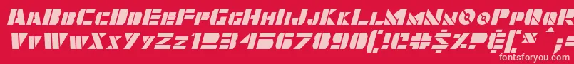 Police QuintanarItalic – polices roses sur fond rouge
