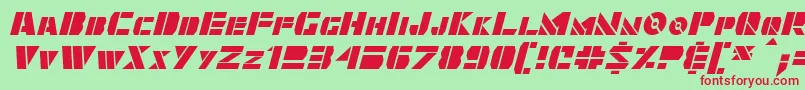 QuintanarItalic Font – Red Fonts on Green Background