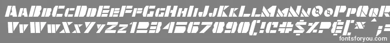 フォントQuintanarItalic – 灰色の背景に白い文字