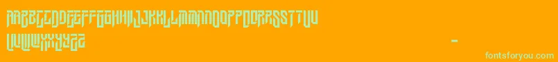 WesleygothicRegular-Schriftart – Grüne Schriften auf orangefarbenem Hintergrund