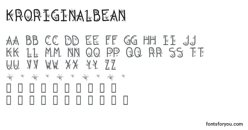 Шрифт KrOriginalBean – алфавит, цифры, специальные символы