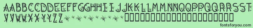 KrOriginalBean Font – Black Fonts on Green Background