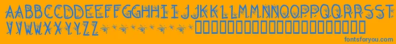 KrOriginalBean Font – Blue Fonts on Orange Background