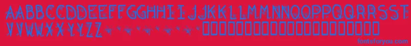 KrOriginalBean Font – Blue Fonts on Red Background