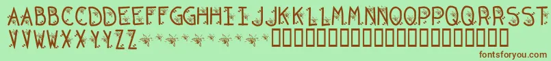 KrOriginalBean Font – Brown Fonts on Green Background