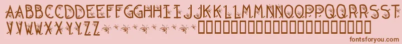 KrOriginalBean Font – Brown Fonts on Pink Background