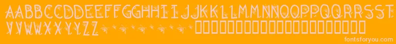 KrOriginalBean Font – Pink Fonts on Orange Background