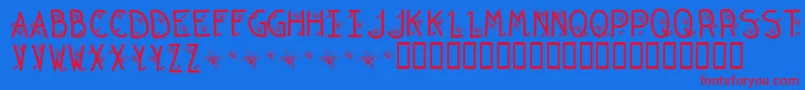 KrOriginalBean Font – Red Fonts on Blue Background