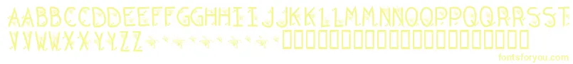 KrOriginalBean Font – Yellow Fonts on White Background