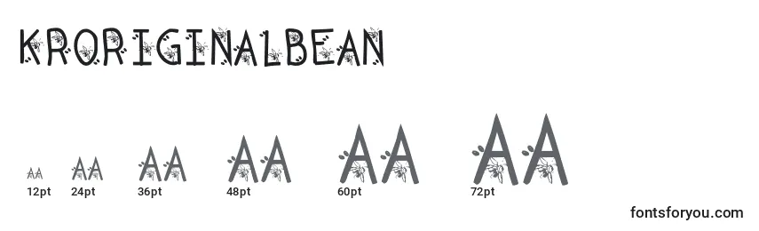 Размеры шрифта KrOriginalBean