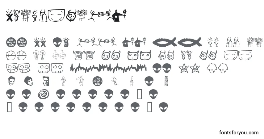 Schriftart Brightside – Alphabet, Zahlen, spezielle Symbole