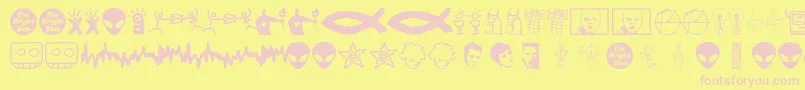 Brightside-fontti – vaaleanpunaiset fontit keltaisella taustalla