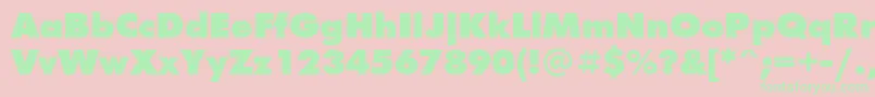 FuturisextracBold Font – Green Fonts on Pink Background