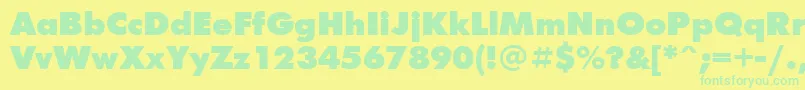 FuturisextracBold Font – Green Fonts on Yellow Background