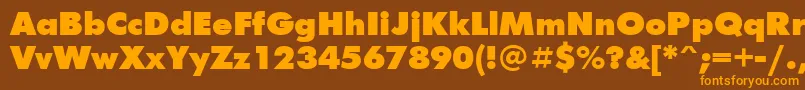 FuturisextracBold Font – Orange Fonts on Brown Background