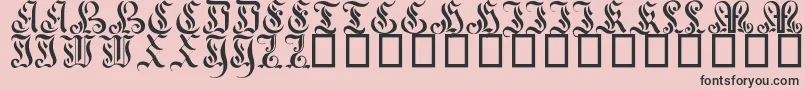 CurvedManuscript17thC-Schriftart – Schwarze Schriften auf rosa Hintergrund