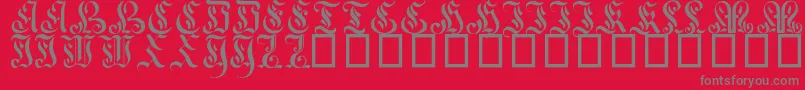 Шрифт CurvedManuscript17thC – серые шрифты на красном фоне