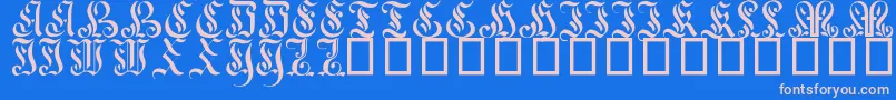 More about CurvedManuscript17thC Font CurvedManuscript17thC Font – Pink Fonts on Blue Background