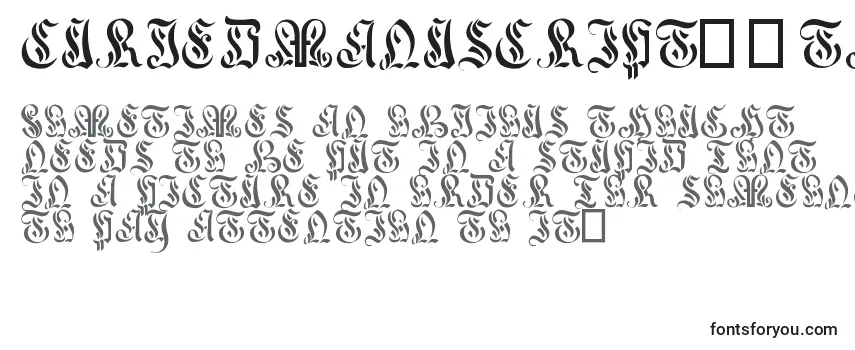 Schriftart CurvedManuscript17thC