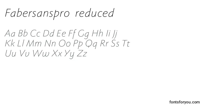 Fabersanspro46reduced (68270) Font – alphabet, numbers, special characters