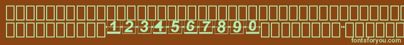 FlipperFontNew-fontti – vihreät fontit ruskealla taustalla