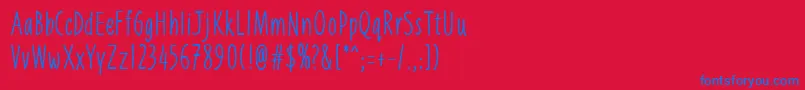 フォントLiniga – 赤い背景に青い文字