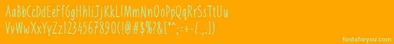 Liniga Font – Green Fonts on Orange Background