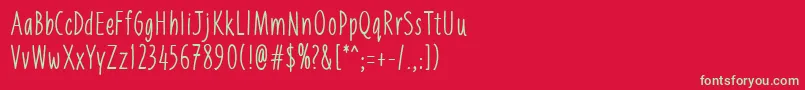 Liniga Font – Green Fonts on Red Background