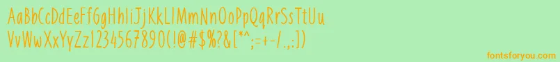 Liniga Font – Orange Fonts on Green Background