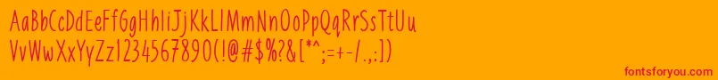 Liniga Font – Red Fonts on Orange Background