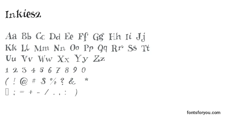 Czcionka Inkies2 – alfabet, cyfry, specjalne znaki