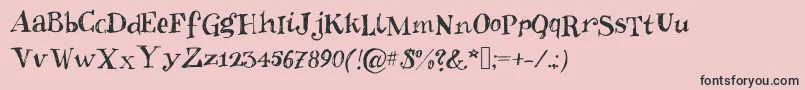 Inkies2-Schriftart – Schwarze Schriften auf rosa Hintergrund