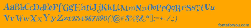 Inkies2 Font – Blue Fonts on Orange Background