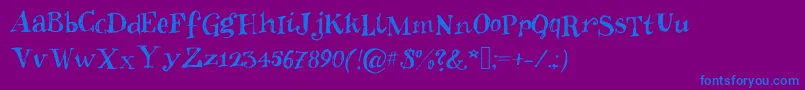 Inkies2-Schriftart – Blaue Schriften auf violettem Hintergrund