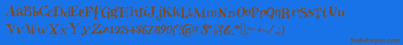Inkies2 Font – Brown Fonts on Blue Background