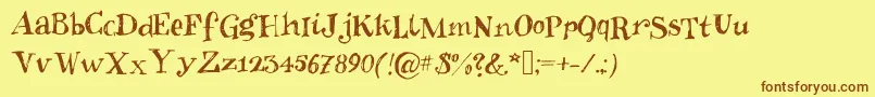 Inkies2 Font – Brown Fonts on Yellow Background