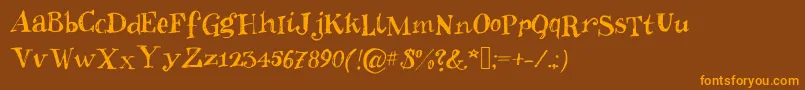 Inkies2 Font – Orange Fonts on Brown Background