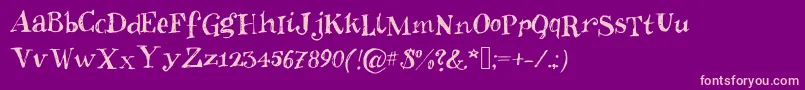Inkies2-Schriftart – Rosa Schriften auf violettem Hintergrund
