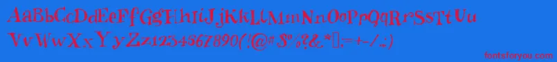 フォントInkies2 – 赤い文字の青い背景