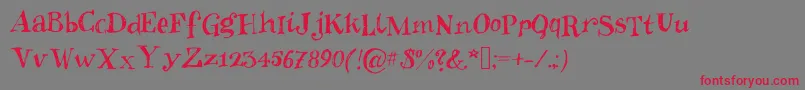 Inkies2-Schriftart – Rote Schriften auf grauem Hintergrund