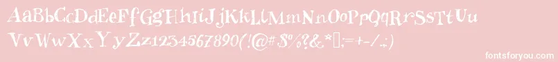 フォントInkies2 – ピンクの背景に白い文字