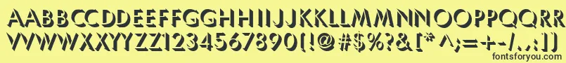 フォントUmbles – 黒い文字の黄色い背景