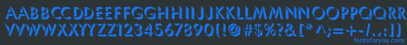 フォントUmbles – 黒い背景に青い文字