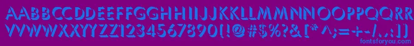Umbles-Schriftart – Blaue Schriften auf violettem Hintergrund