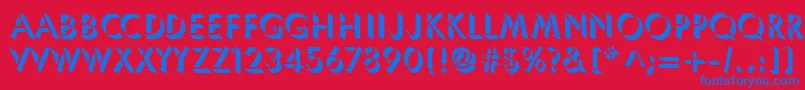 フォントUmbles – 赤い背景に青い文字