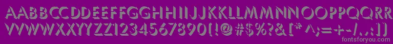 Umbles-fontti – harmaat kirjasimet violetilla taustalla